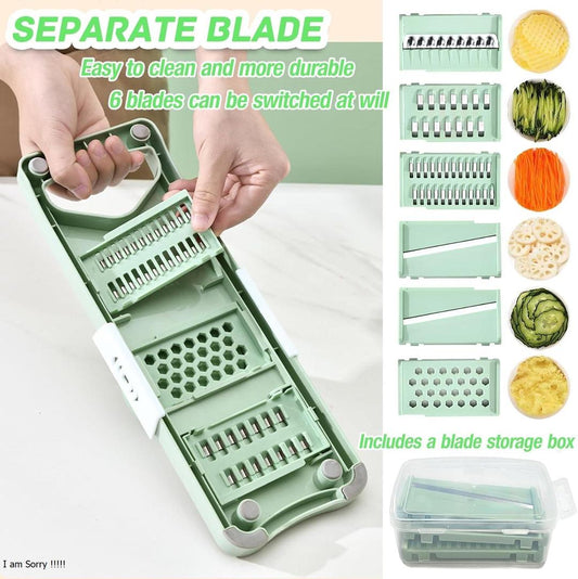Green Multi-Blade Grater for Vegetables & Cheese