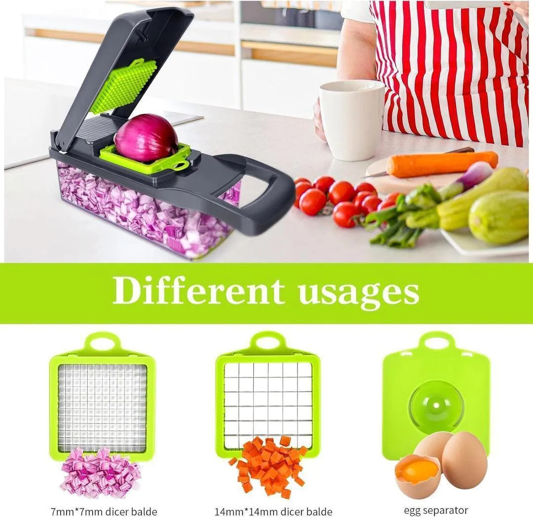 Premium Vegetable Cutter with Egg Separator & Dicing Blades