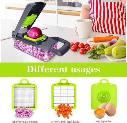 Premium Vegetable Cutter with Egg Separator & Dicing Blades