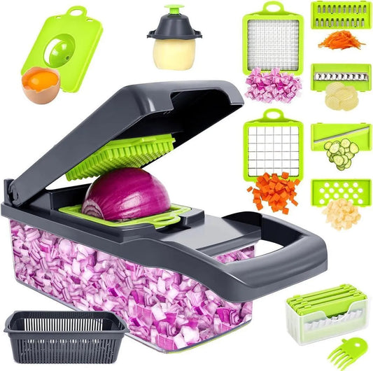 Premium Vegetable Cutter with Egg Separator & Dicing Blades