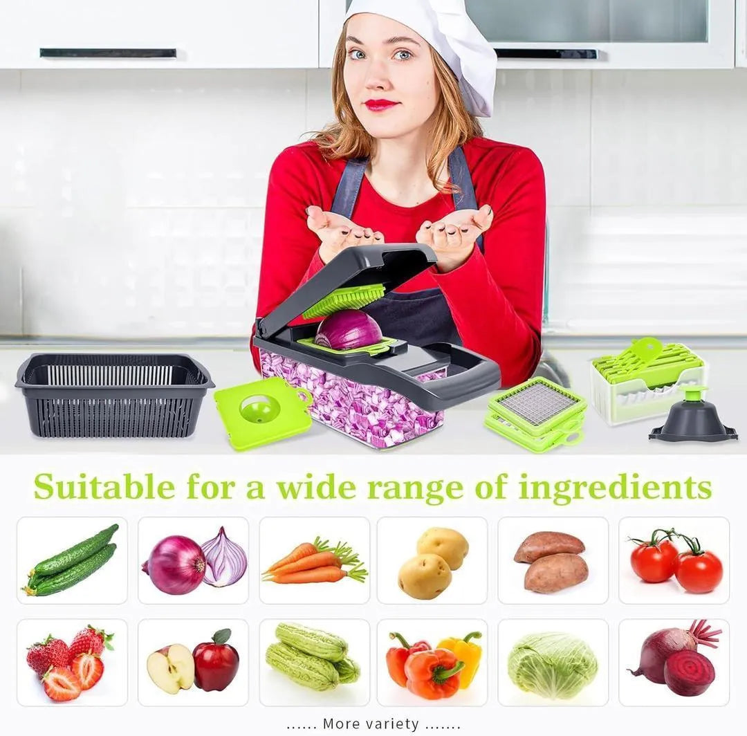 Premium Vegetable Cutter with Egg Separator & Dicing Blades