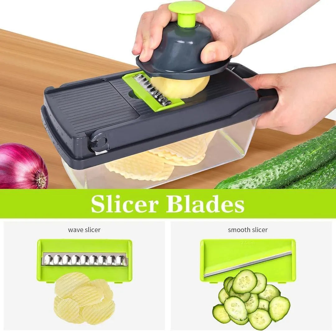 Premium Vegetable Cutter with Egg Separator & Dicing Blades