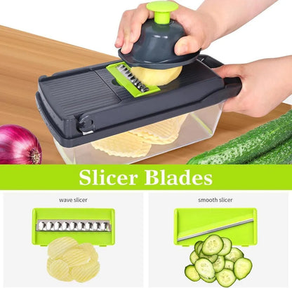 Premium Vegetable Cutter with Egg Separator & Dicing Blades