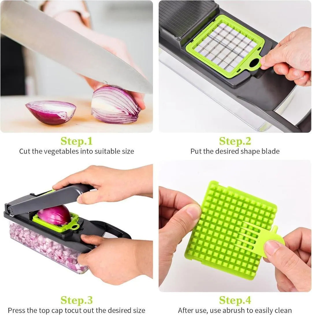 Premium Vegetable Cutter with Egg Separator & Dicing Blades