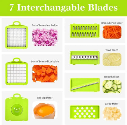 Premium Vegetable Cutter with Egg Separator & Dicing Blades