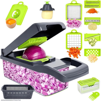 Premium Vegetable Cutter with Egg Separator & Dicing Blades