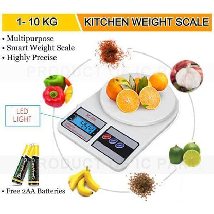 Digital Kitchen Scale 1g-10kg LED Light Free