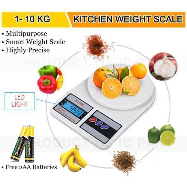 Digital Kitchen Scale 1g-10kg LED Light Free