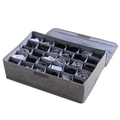 Grey Foldable Sock Organizer for Small Homes