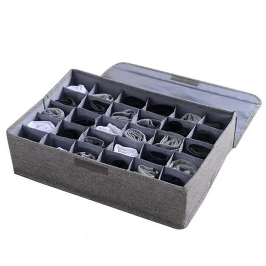 Grey Foldable Sock Organizer for Small Homes