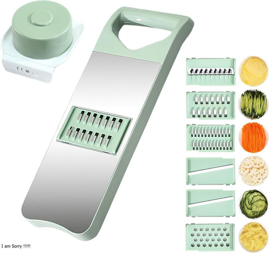 Green Multi-Blade Grater for Vegetables & Cheese
