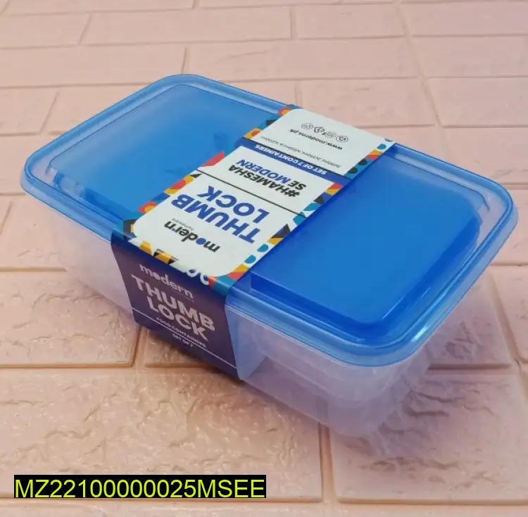 7-Piece Airtight Thumb Lock Food Containers Blue