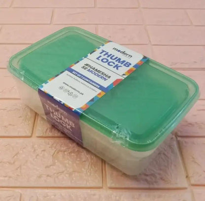 7-Piece Airtight Thumb Lock Food Containers Blue