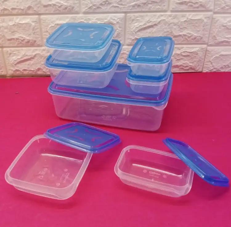 7-Piece Airtight Thumb Lock Food Containers Blue