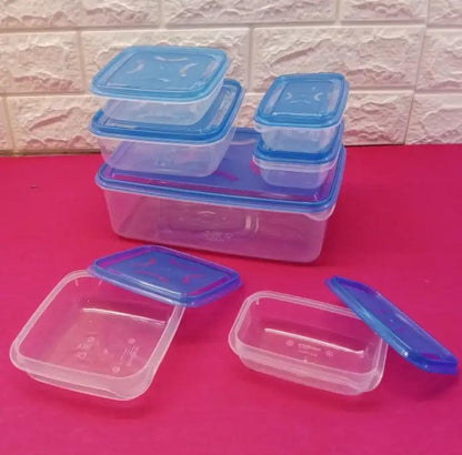 7-Piece Airtight Thumb Lock Food Containers Blue