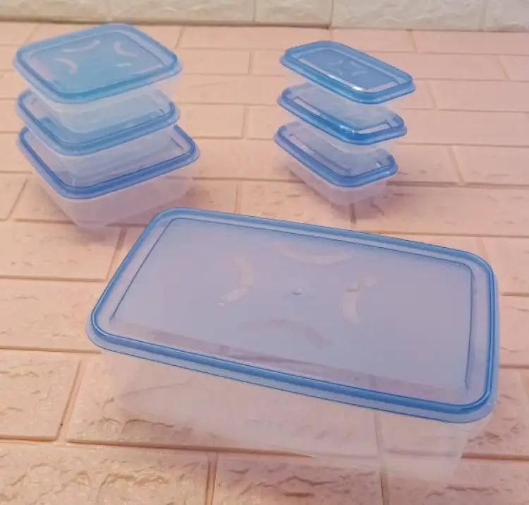 7-Piece Airtight Thumb Lock Food Containers Blue