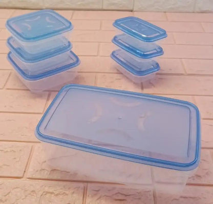 7-Piece Airtight Thumb Lock Food Containers Blue