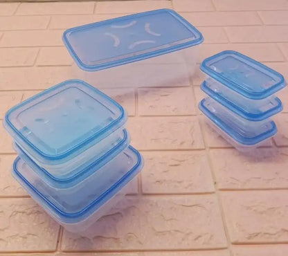 7-Piece Airtight Thumb Lock Food Containers Blue