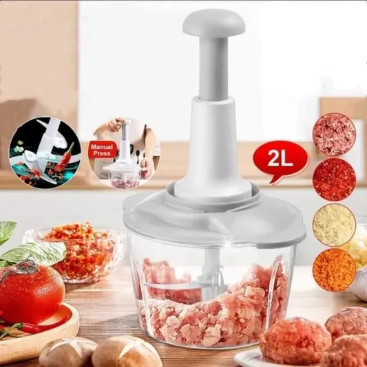 2L Manual Food Chopper Gray ABS