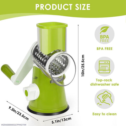 Green Manual Vegetable Grater Cutter BPA Free Easy Clean