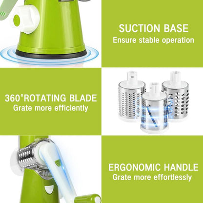 Green Manual Vegetable Grater Cutter BPA Free Easy Clean