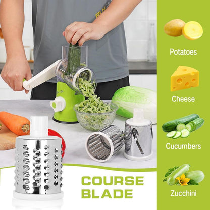 Green Manual Vegetable Grater Cutter BPA Free Easy Clean