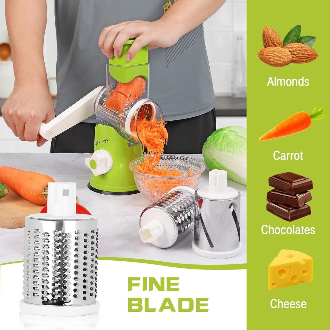 Green Manual Vegetable Grater Cutter BPA Free Easy Clean
