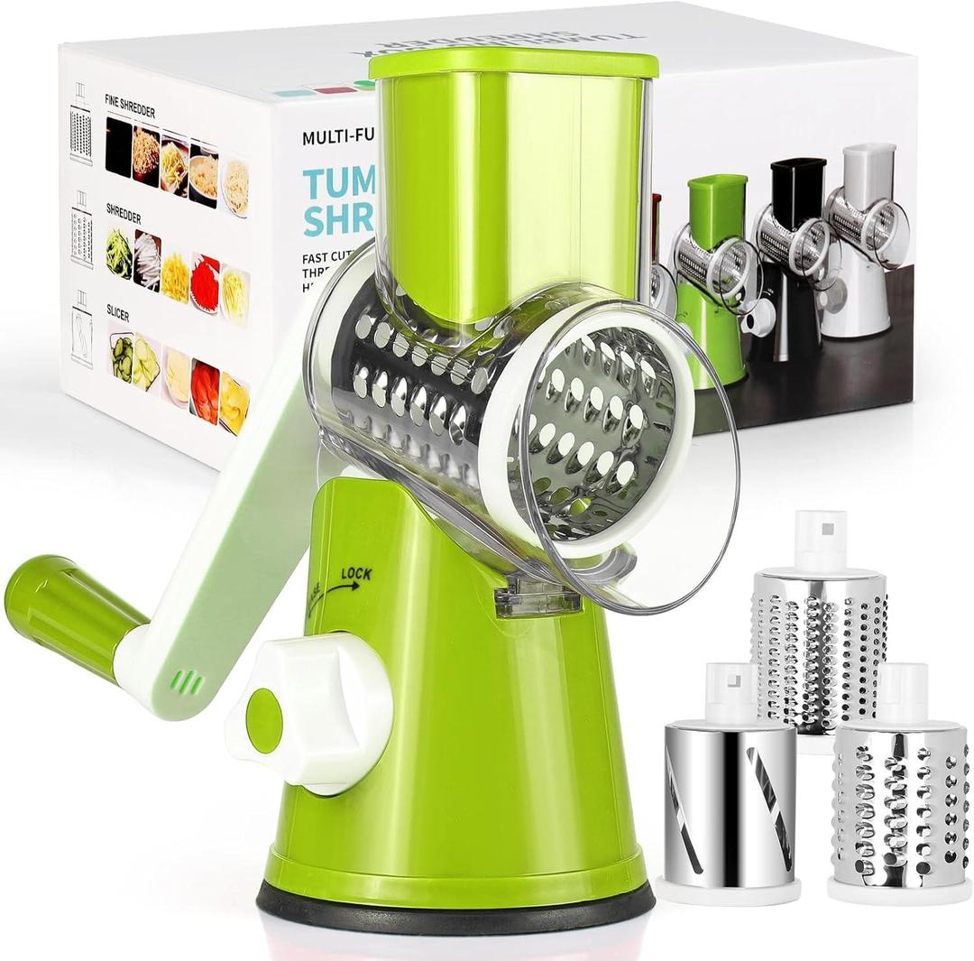 Green Manual Vegetable Grater Cutter BPA Free Easy Clean