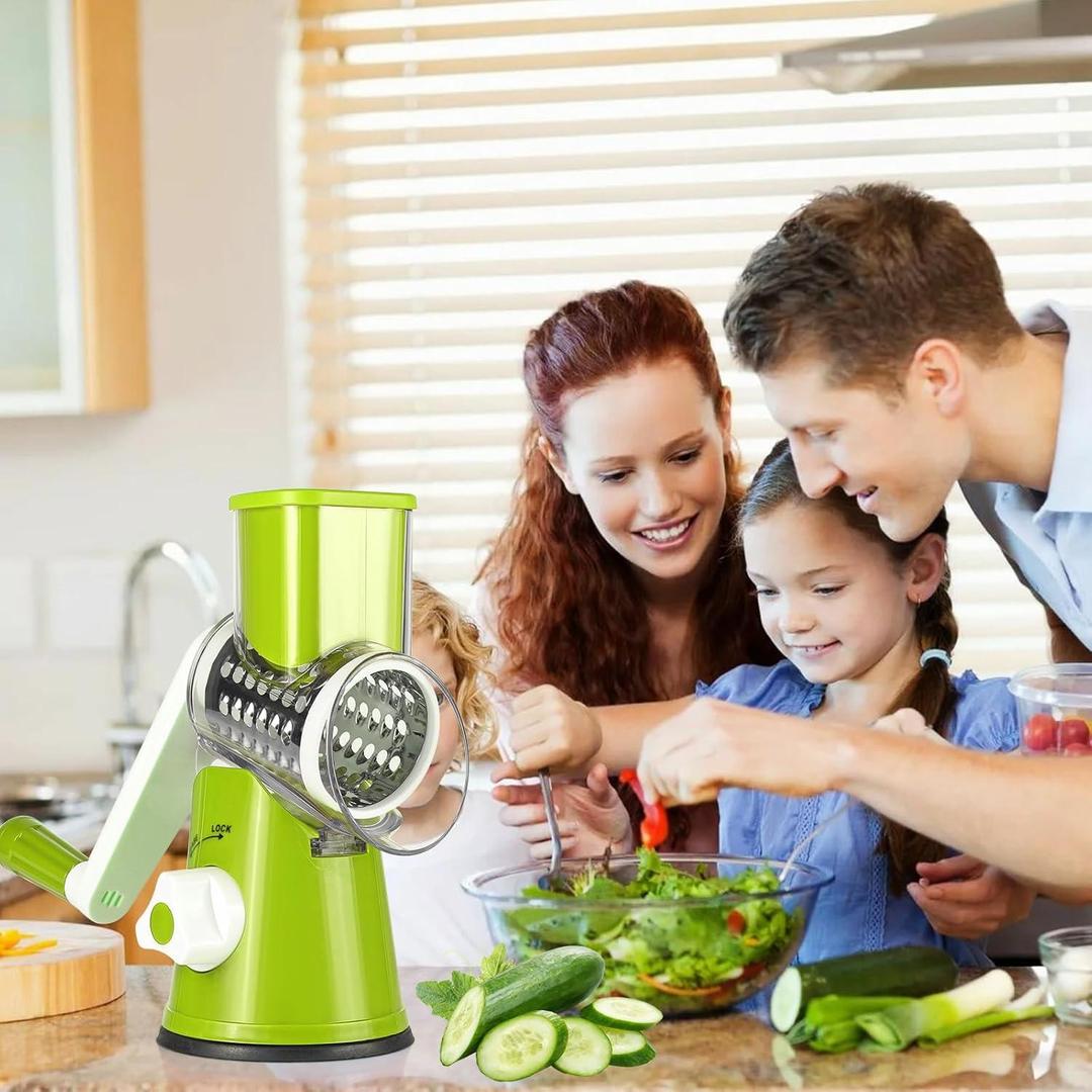 Green Manual Vegetable Grater Cutter BPA Free Easy Clean