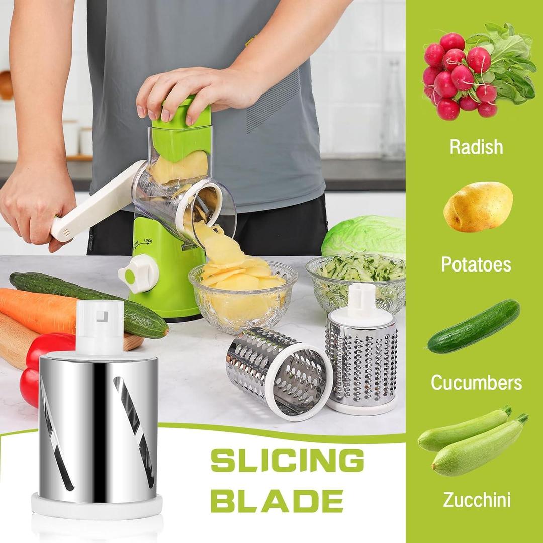 Green Manual Vegetable Grater Cutter BPA Free Easy Clean
